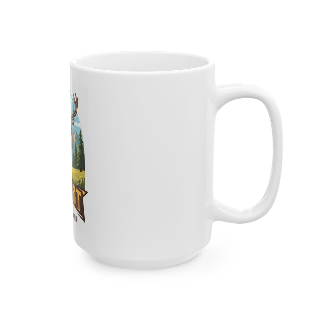 "August Legend" White Ceramic Mug