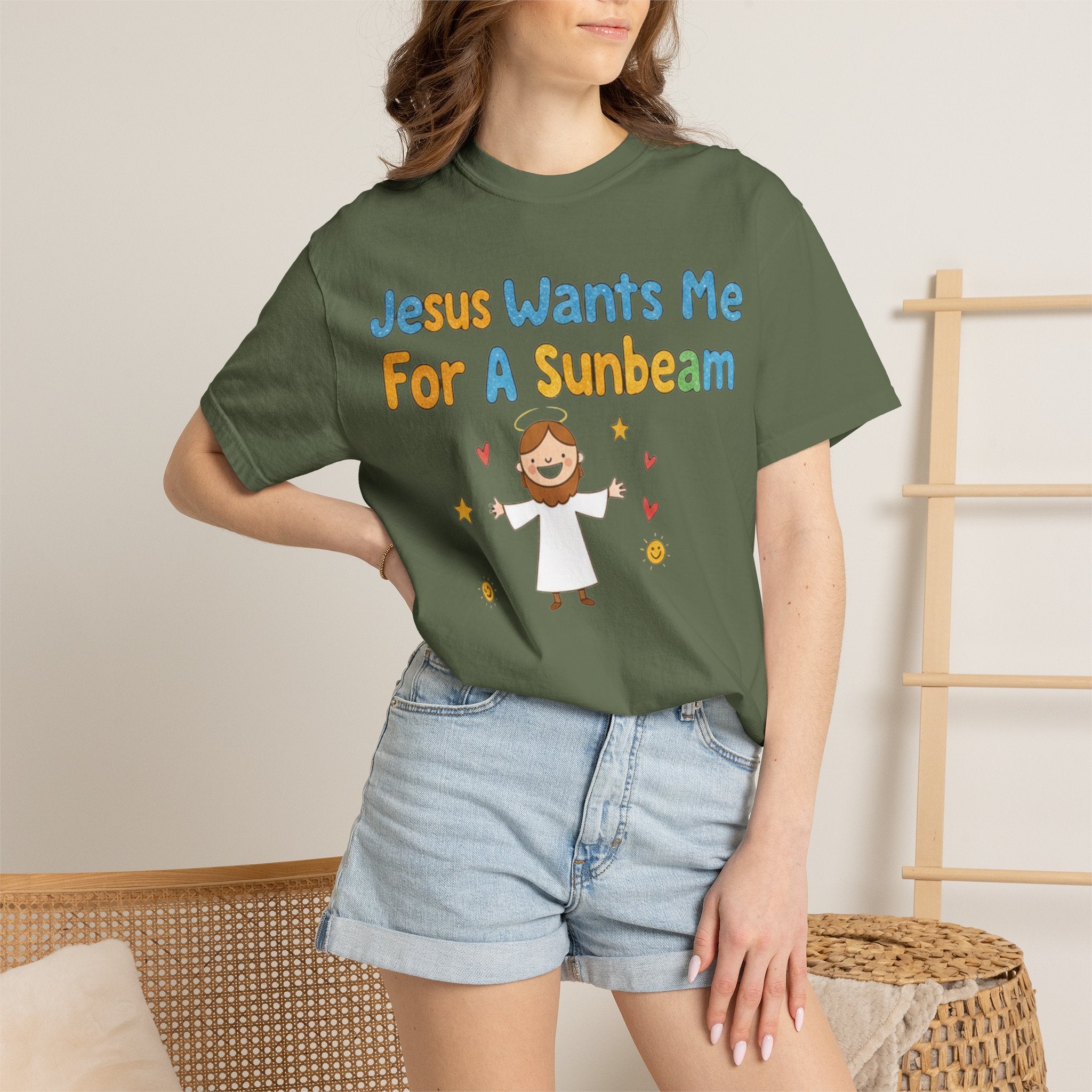 "Jesus Wants Me for a Sunbeam" Unisex Garment-Dyed T-shirt
