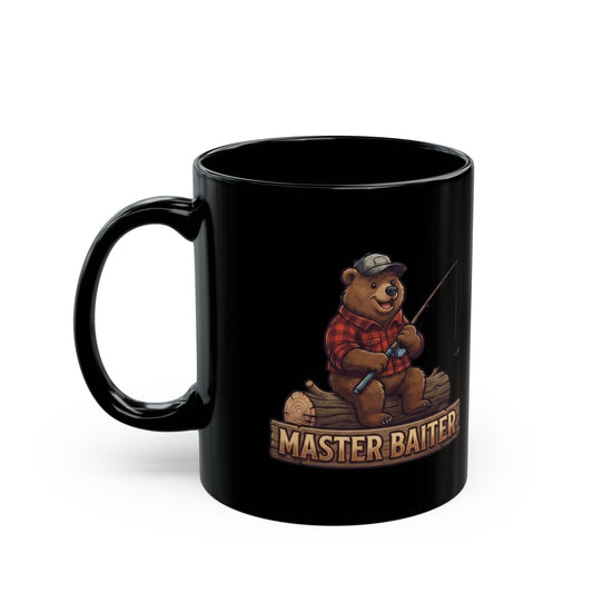 "Bear Master Baiter" Black Ceramic Mug