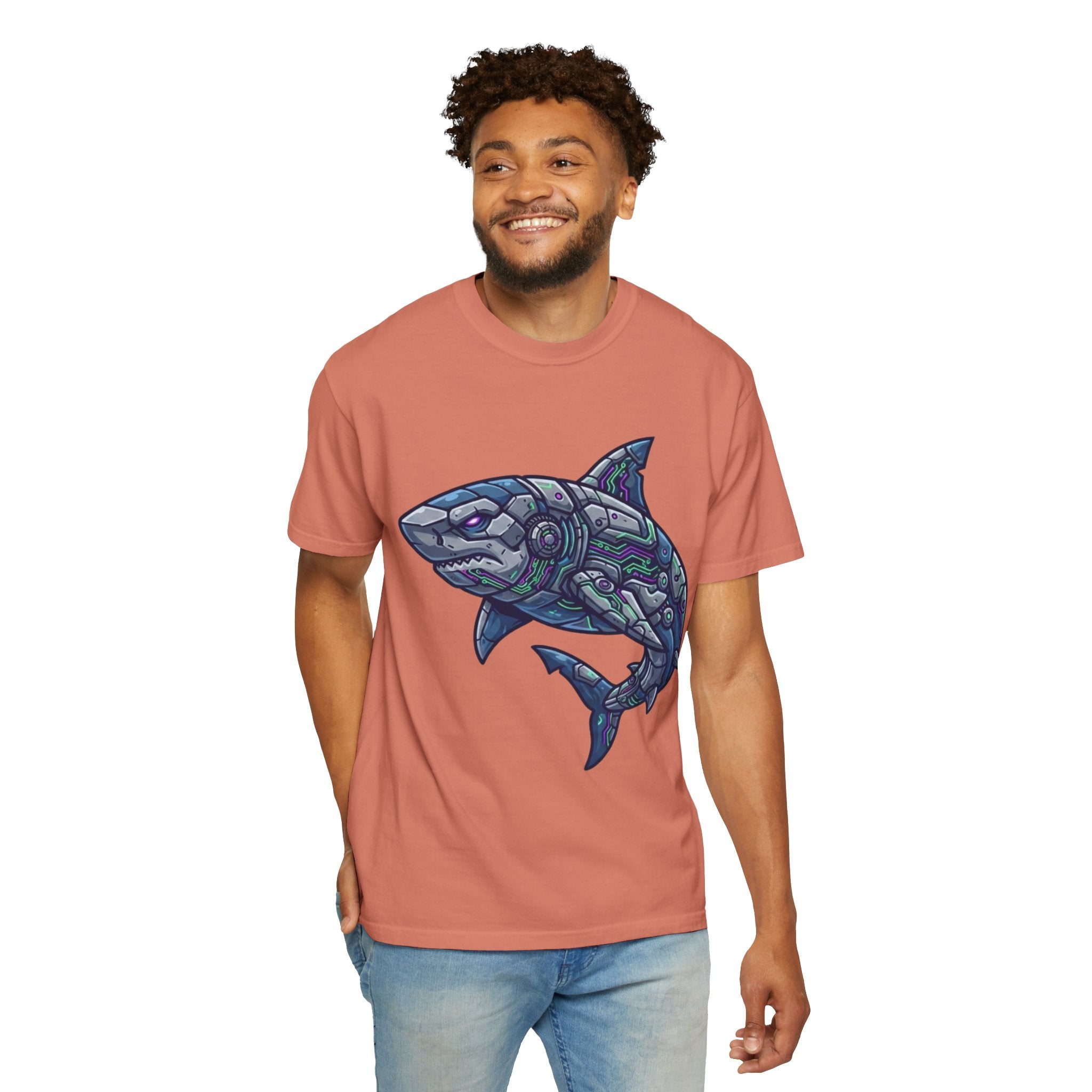 "Cyber Shark" Unisex Garment-Dyed Tee