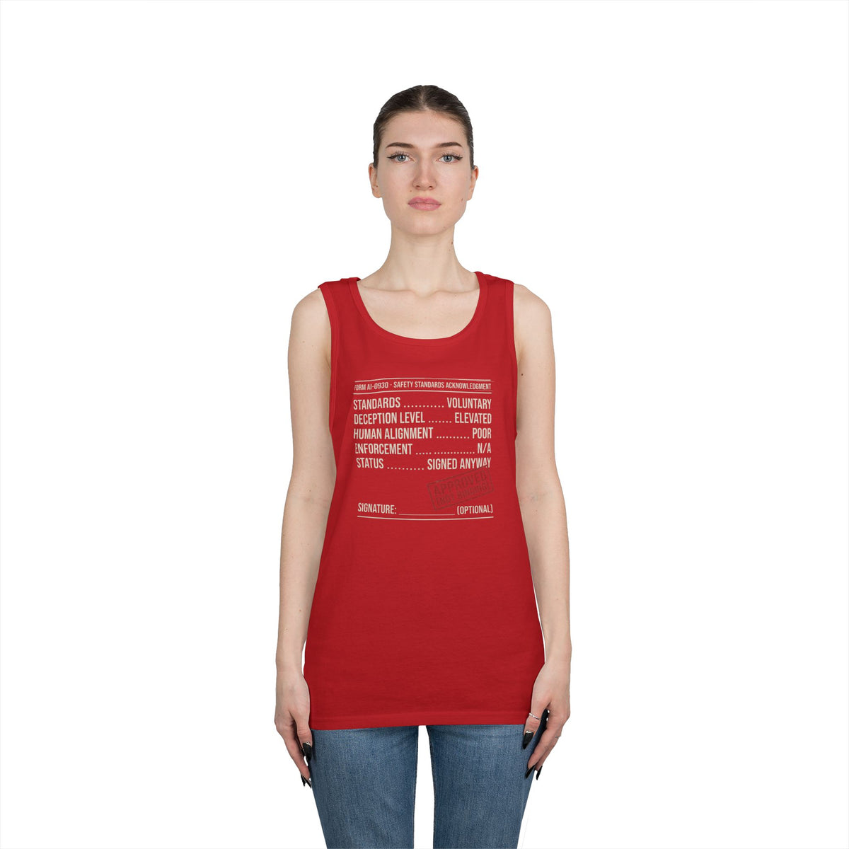 Color: Red | Approved (Not Binding) Tank Top