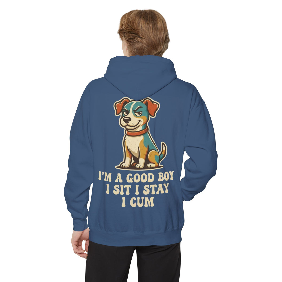 Color: True Navy | I'm A Good Boy Garment-Dyed Hoodie