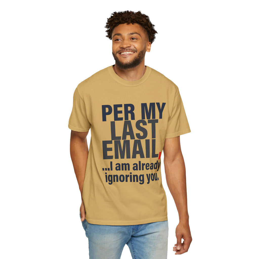 "Per My Last Email" Unisex Garment-Dyed Tee
