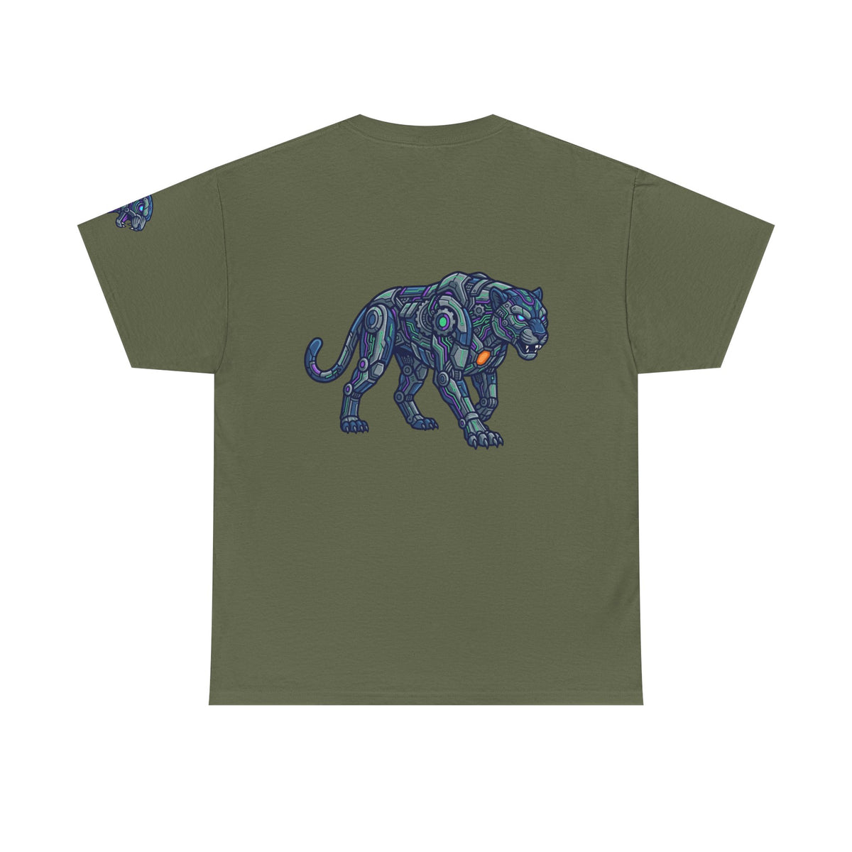 Color: Military Green | Cyber Panther Premium Graphic Tee