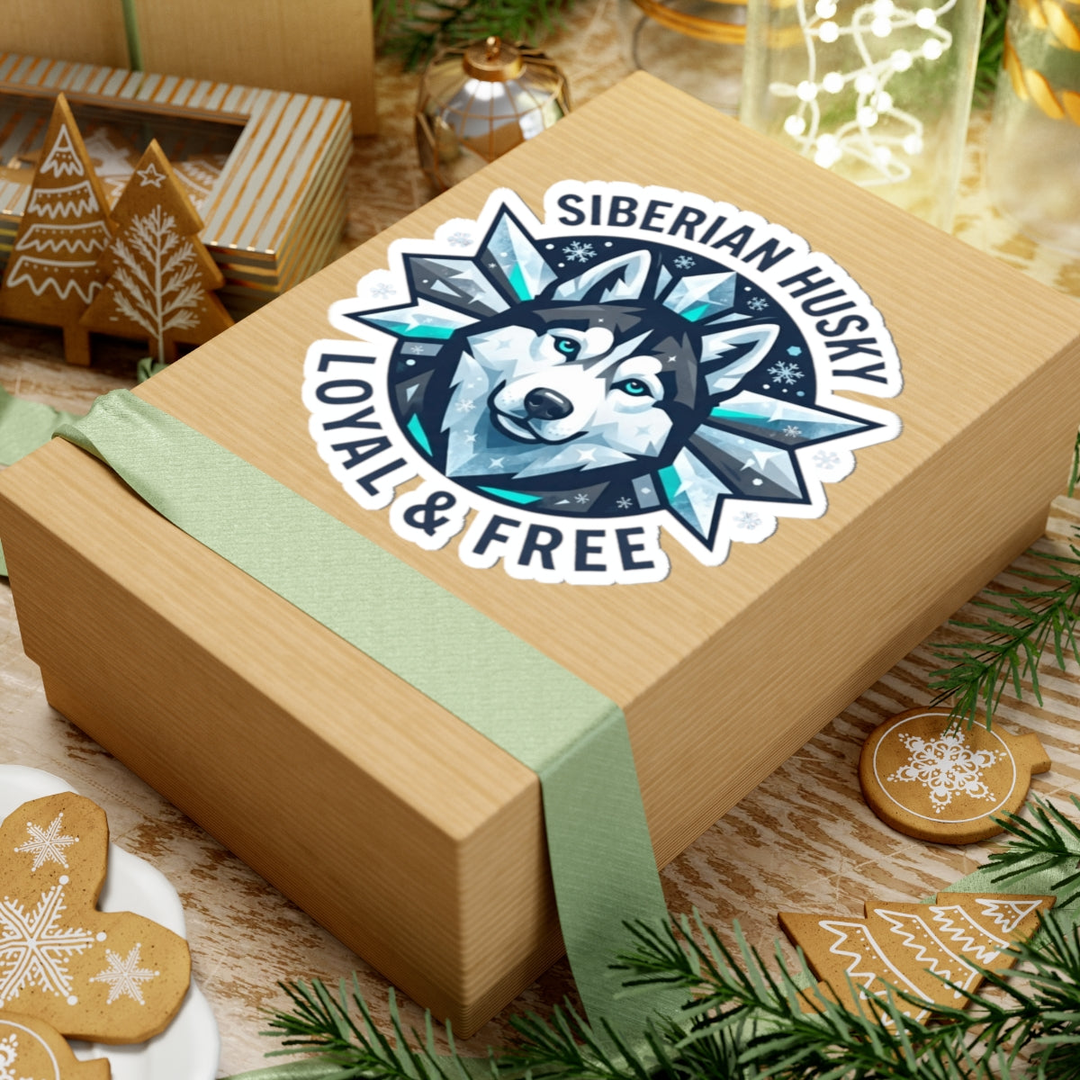 "Siberian Husky Loyal & Free" Sticker — Main