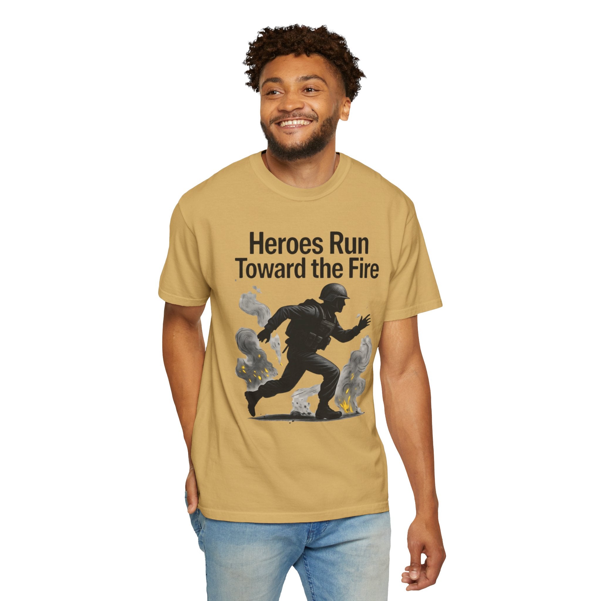 "Heros Run to Fire" Unisex Garment-Dyed T-shirt