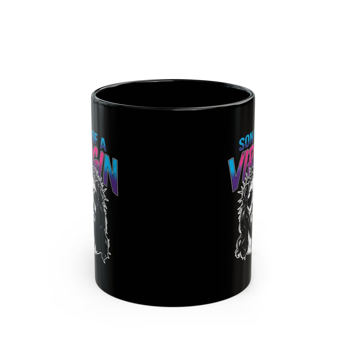 "Good Book Series - Son of A Virgin" Black Ceramic Mug