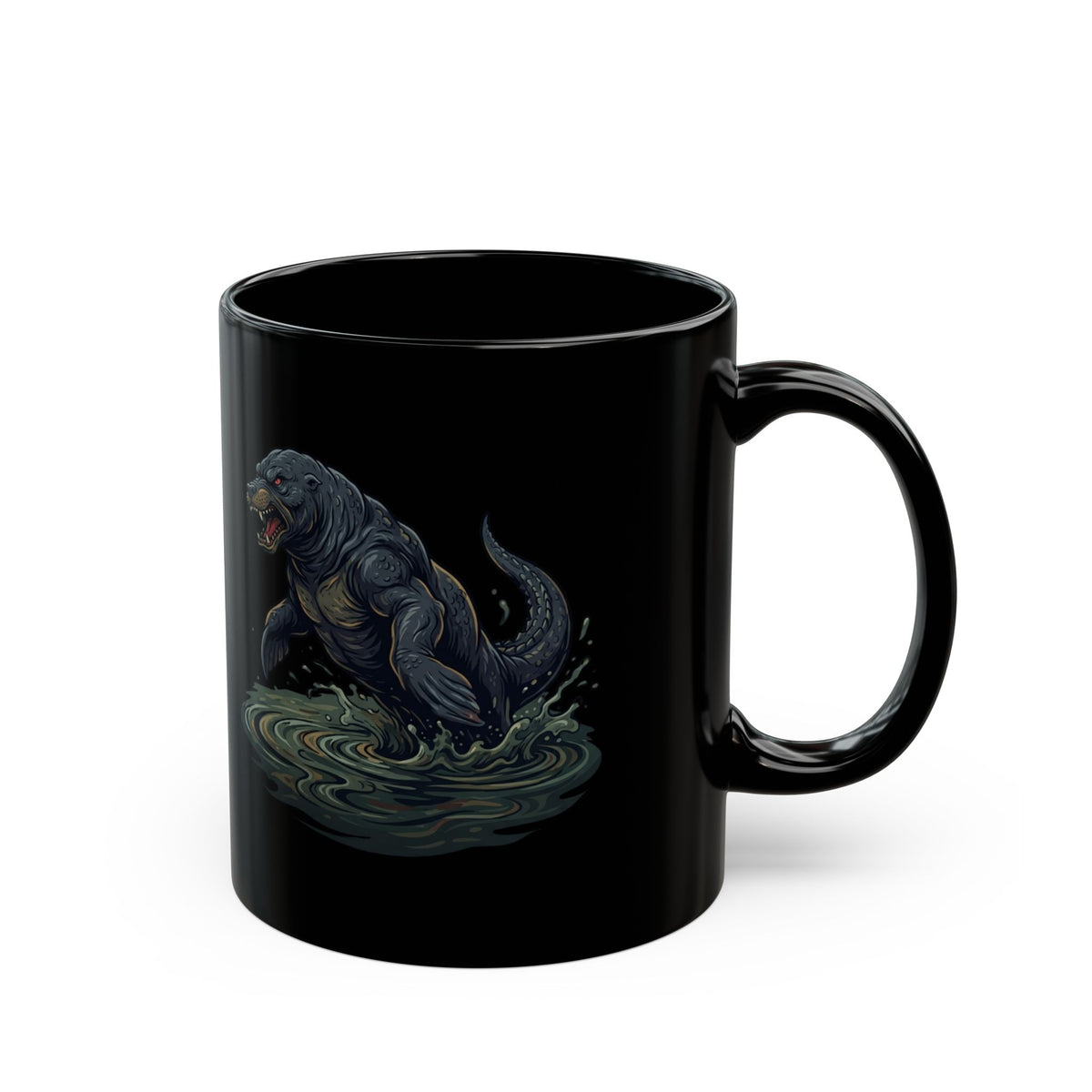"Bunyip (Australian Aboriginal Mythology)" Black Ceramic Mug
