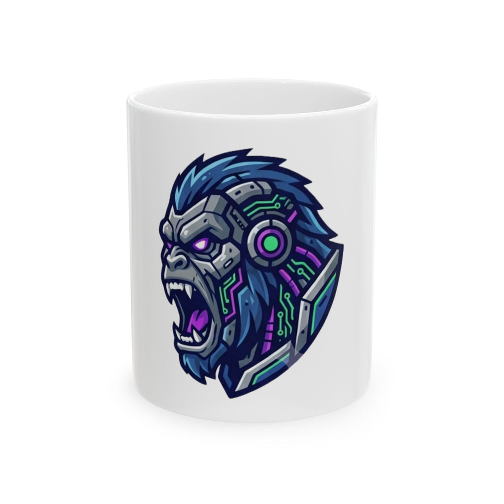 "Cyber Gorilla" White Ceramic Mug — Graphic