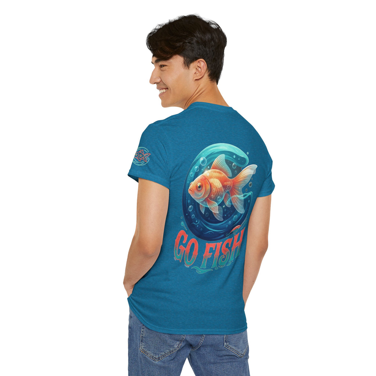 Color: Antique Sapphire | Go Fish Premium Graphic Tee