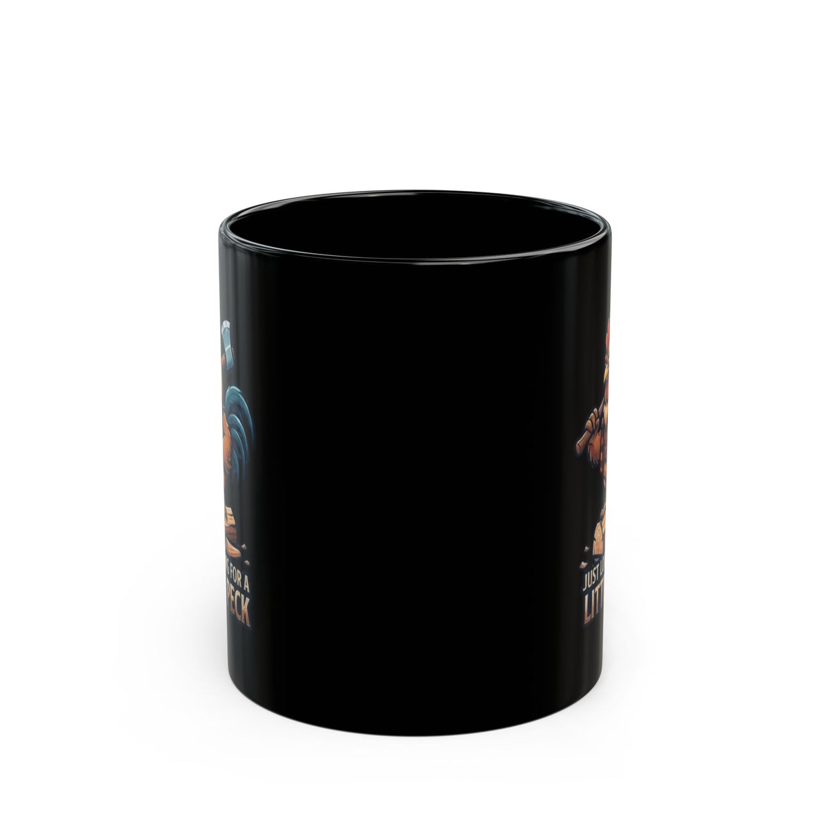 "Looking For A Little Peck" Black Ceramic Mug