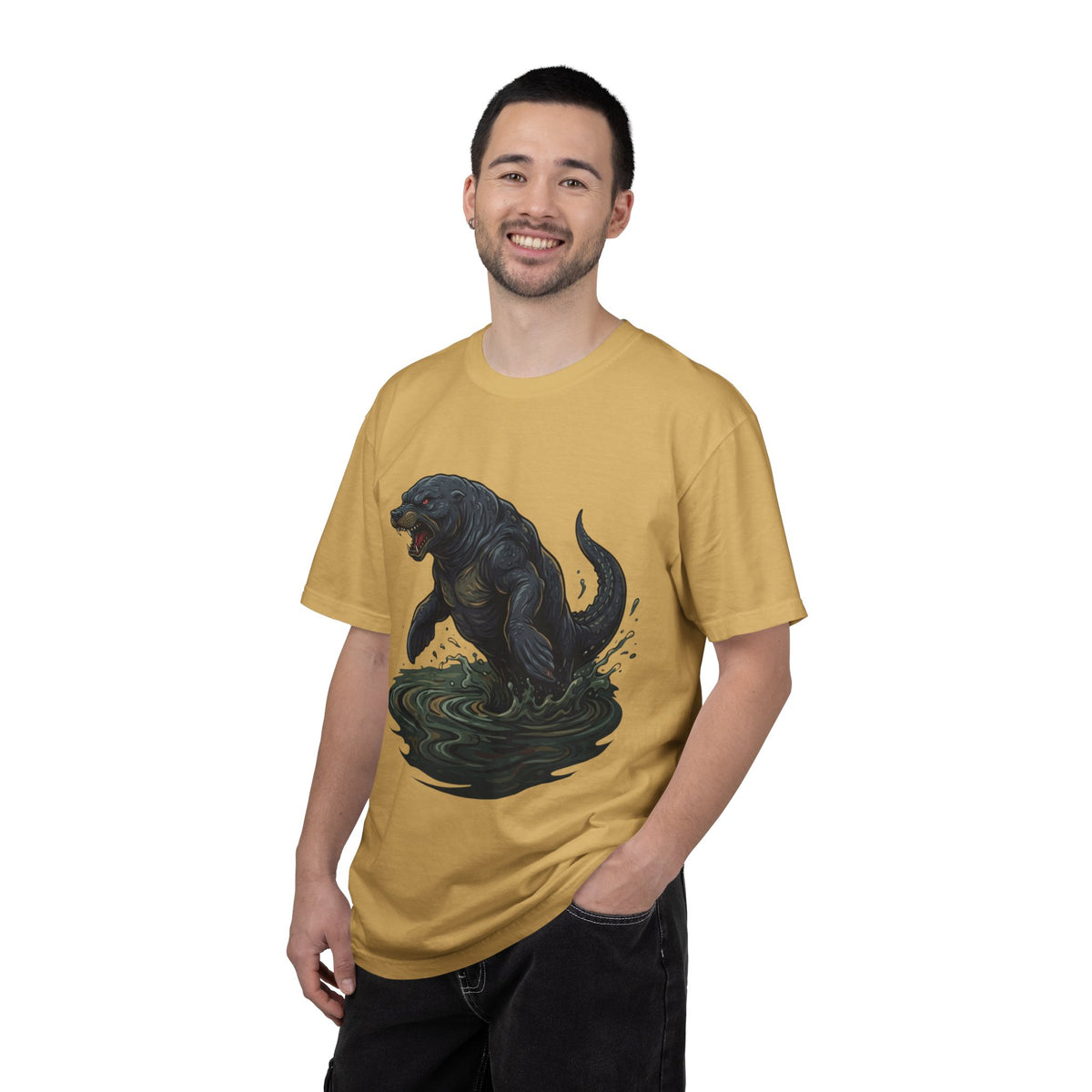 Color: Mustard | Bunyip (Australian Aboriginal Mythology) Unisex Garment-Dyed Tee