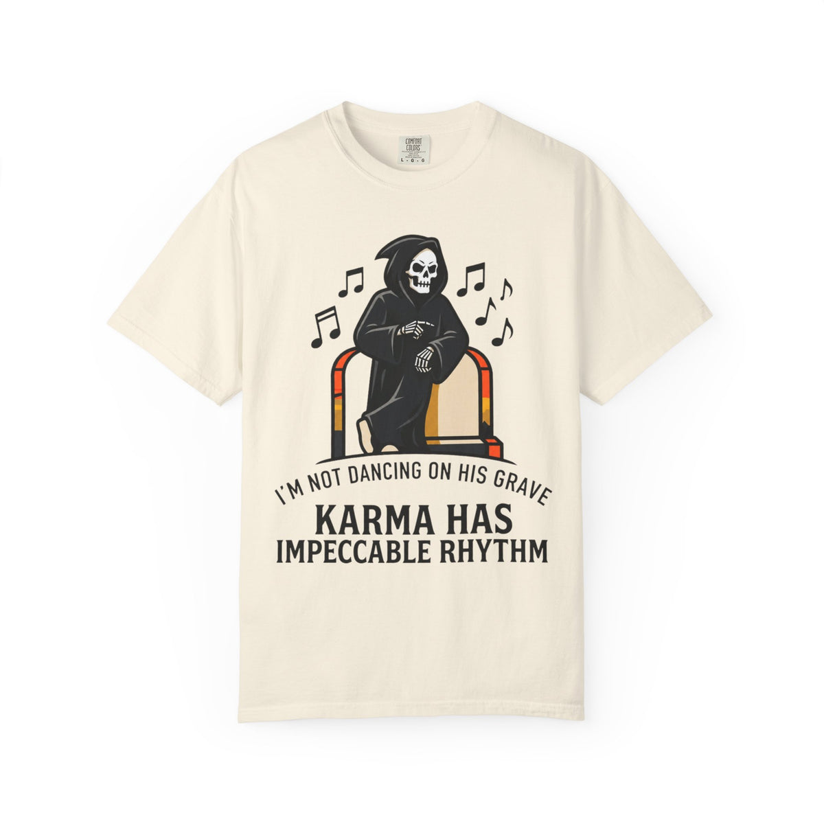 Color: Ivory | Dancing On Grave Unisex Garment-Dyed Tee