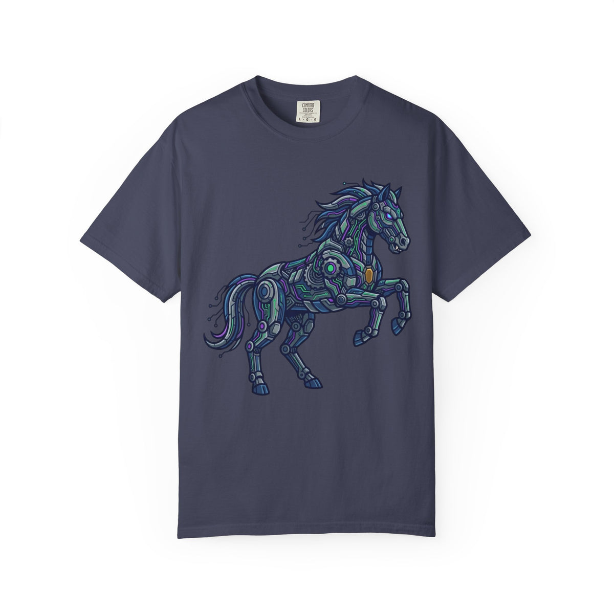 Color: Denim | Cyber Mustang Unisex Garment-Dyed Tee