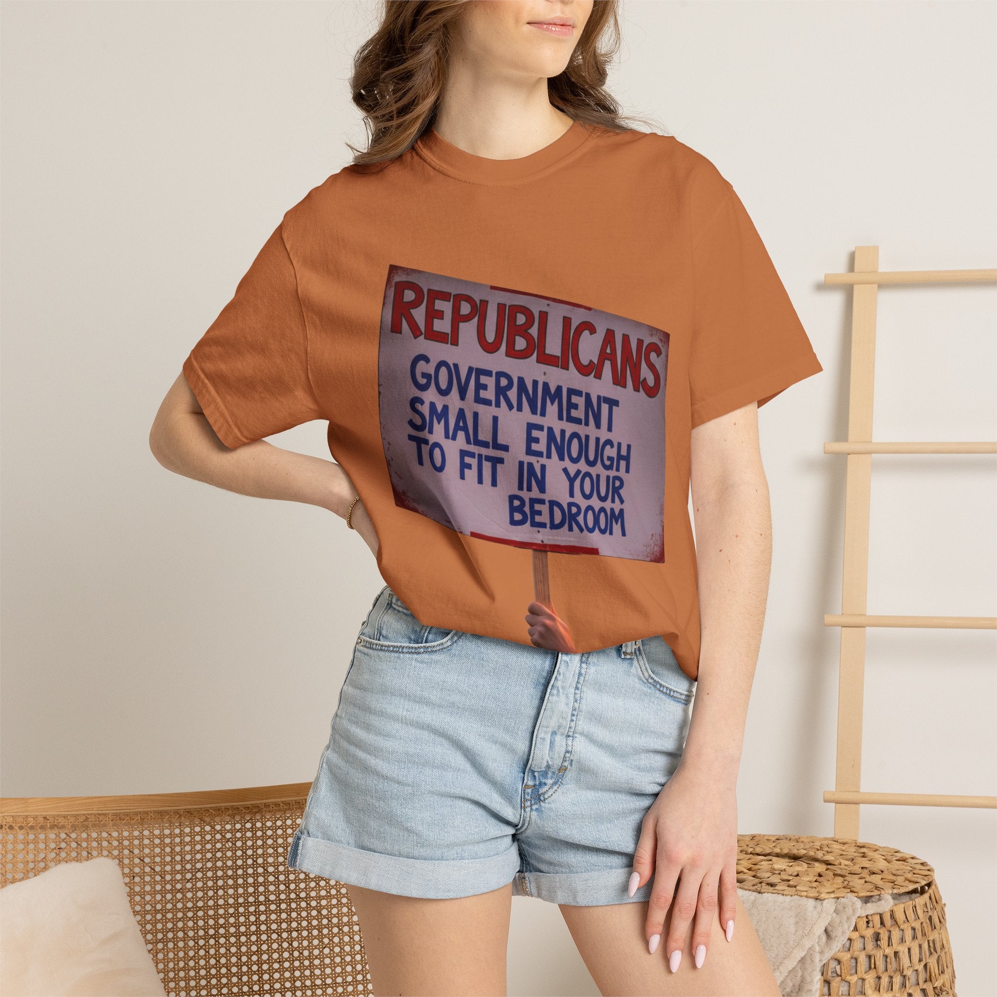 "Small Government (In All the Wrong Places)" Unisex Garment-Dyed T-shirt