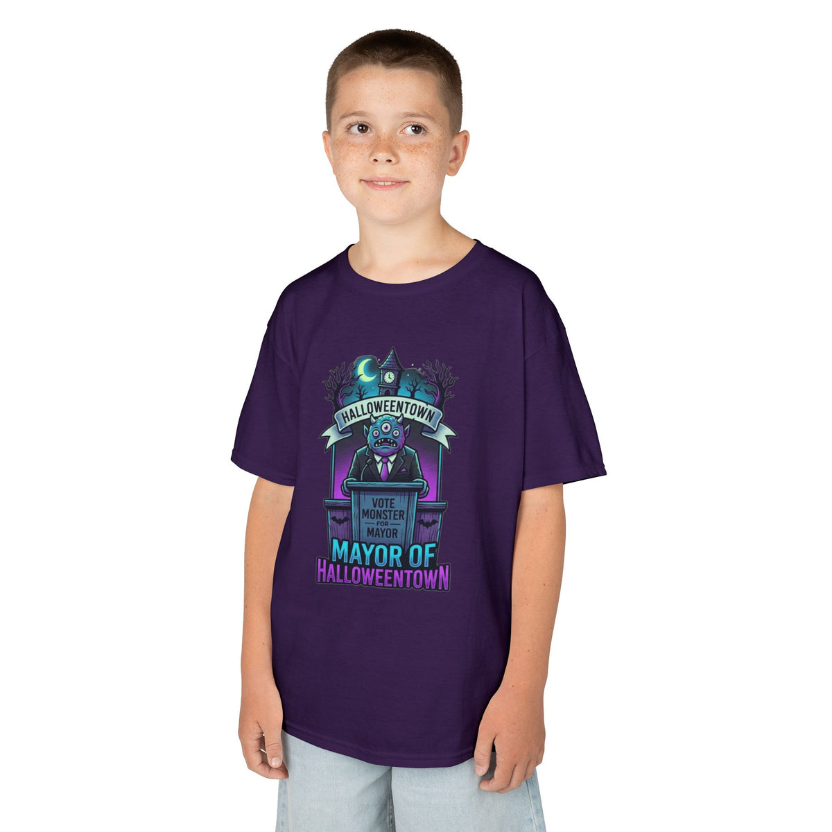 Color: Purple | Mayor Of Halloweentown Kids Tee