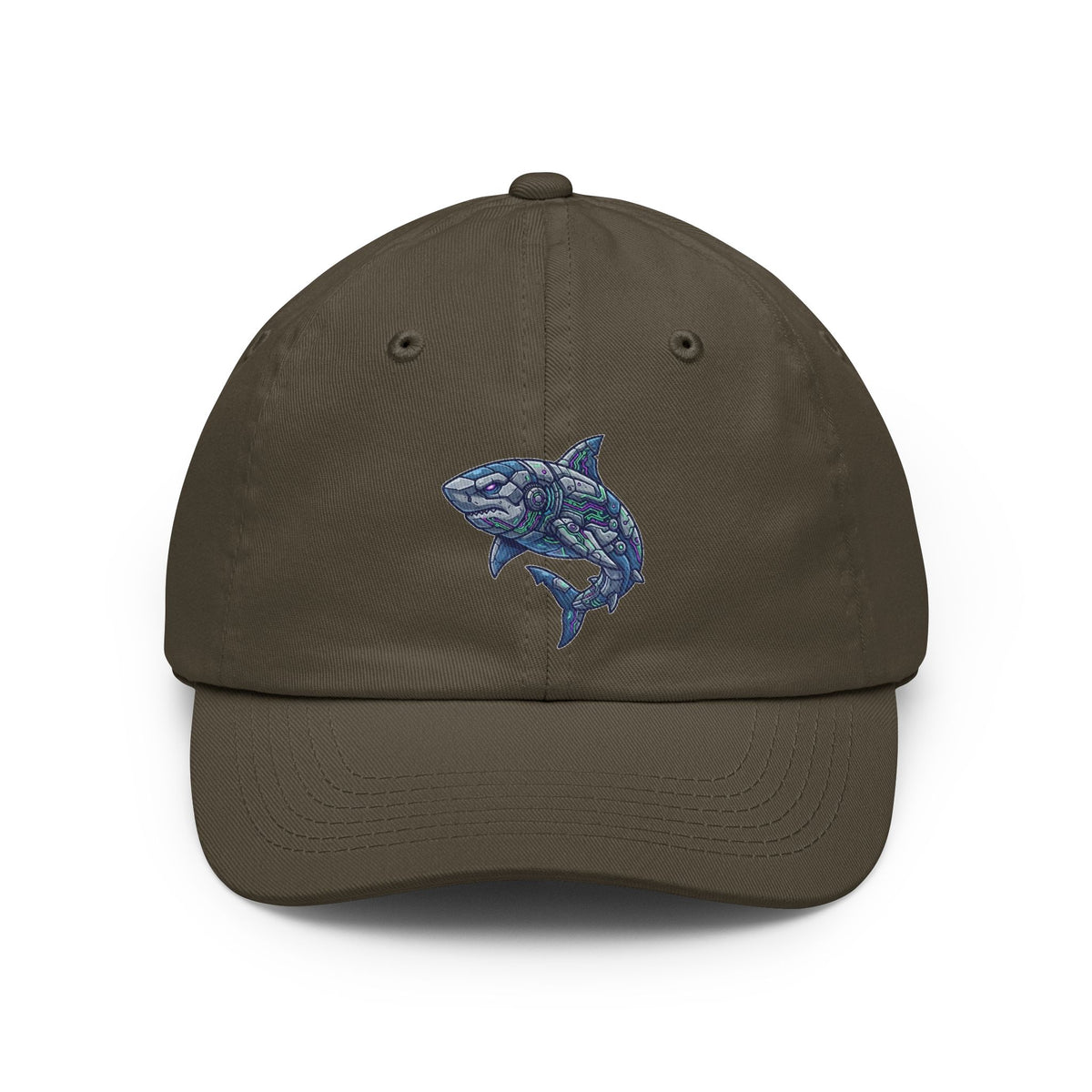 Color: Olive | Cyber Shark Dad Hat