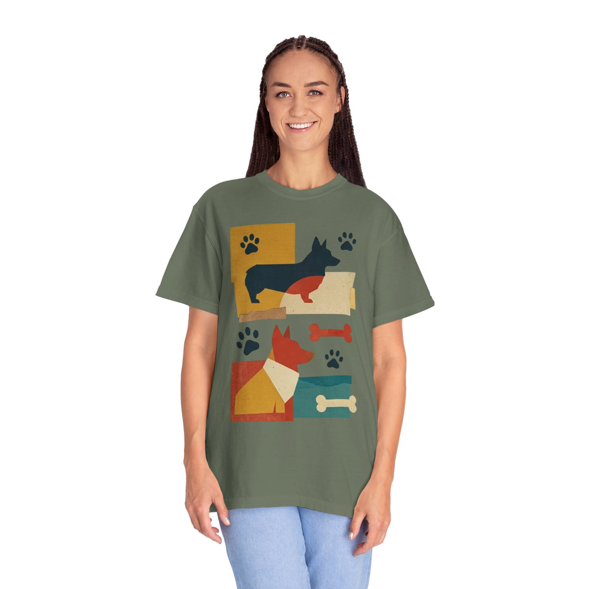 Color: Moss | Dogs and Bones Unisex Garment-Dyed Tee