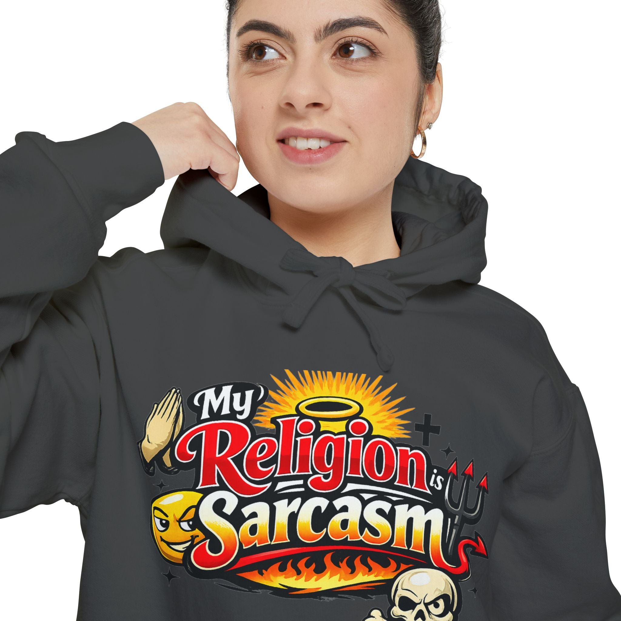 Sarcasm is My Savior | Garment-Dyed Hoodie — AttitudeShirts