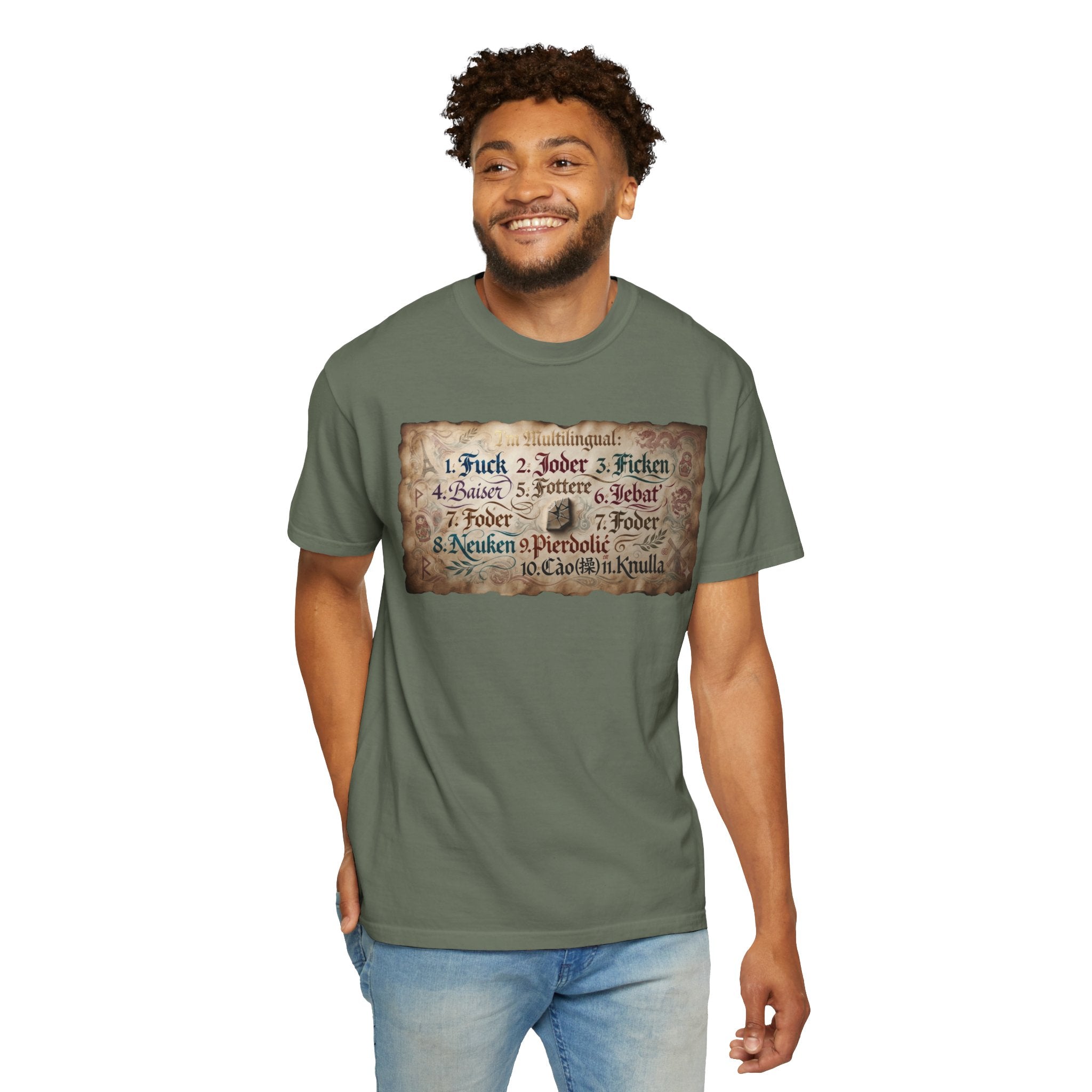"Multilingual" Unisex Garment-Dyed Tee
