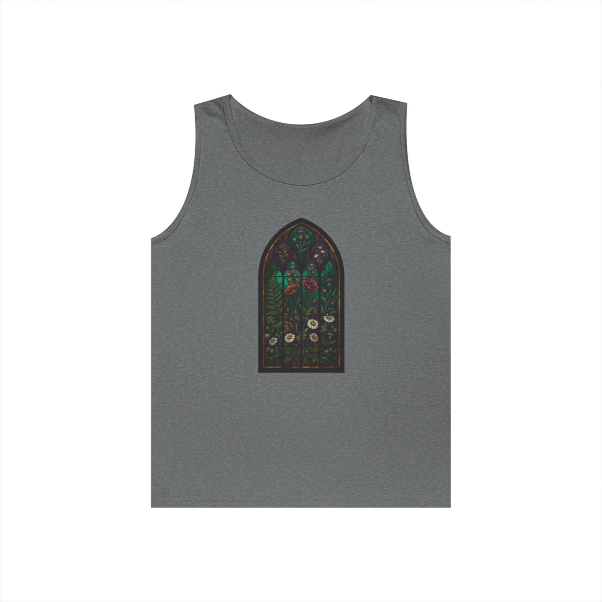 Color: Graphite Heather | Stained Glass Floral Tank Top