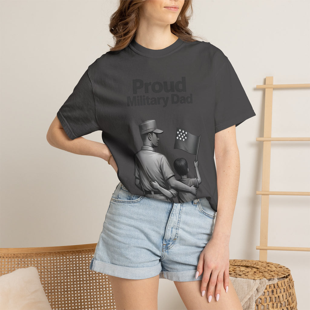 "Proud Military Dad" Unisex Garment-Dyed T-shirt