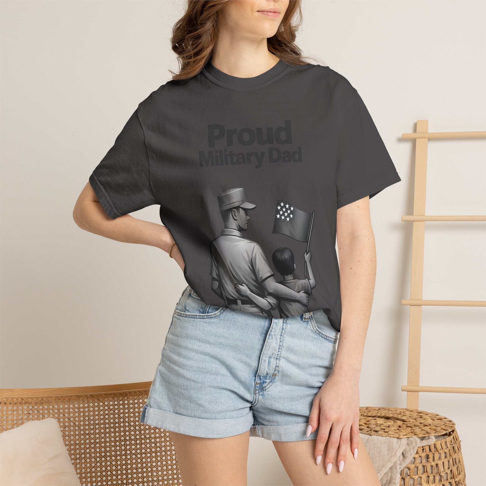 "Proud Military Dad" Unisex Garment-Dyed T-shirt