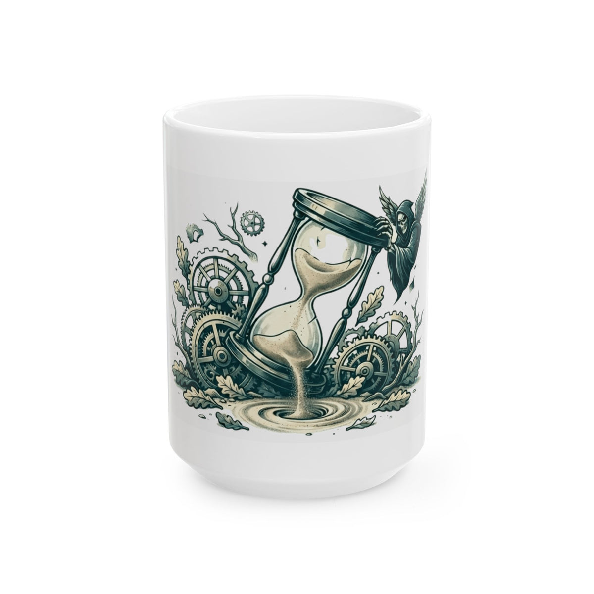 "Time is a Thief" White Ceramic Mug — Graphic