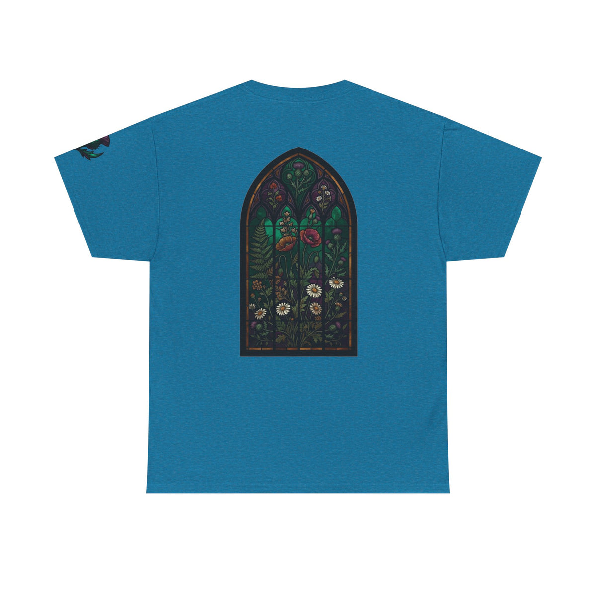 Color: Antique Sapphire | Stained Glass Floral Premium Graphic Tee