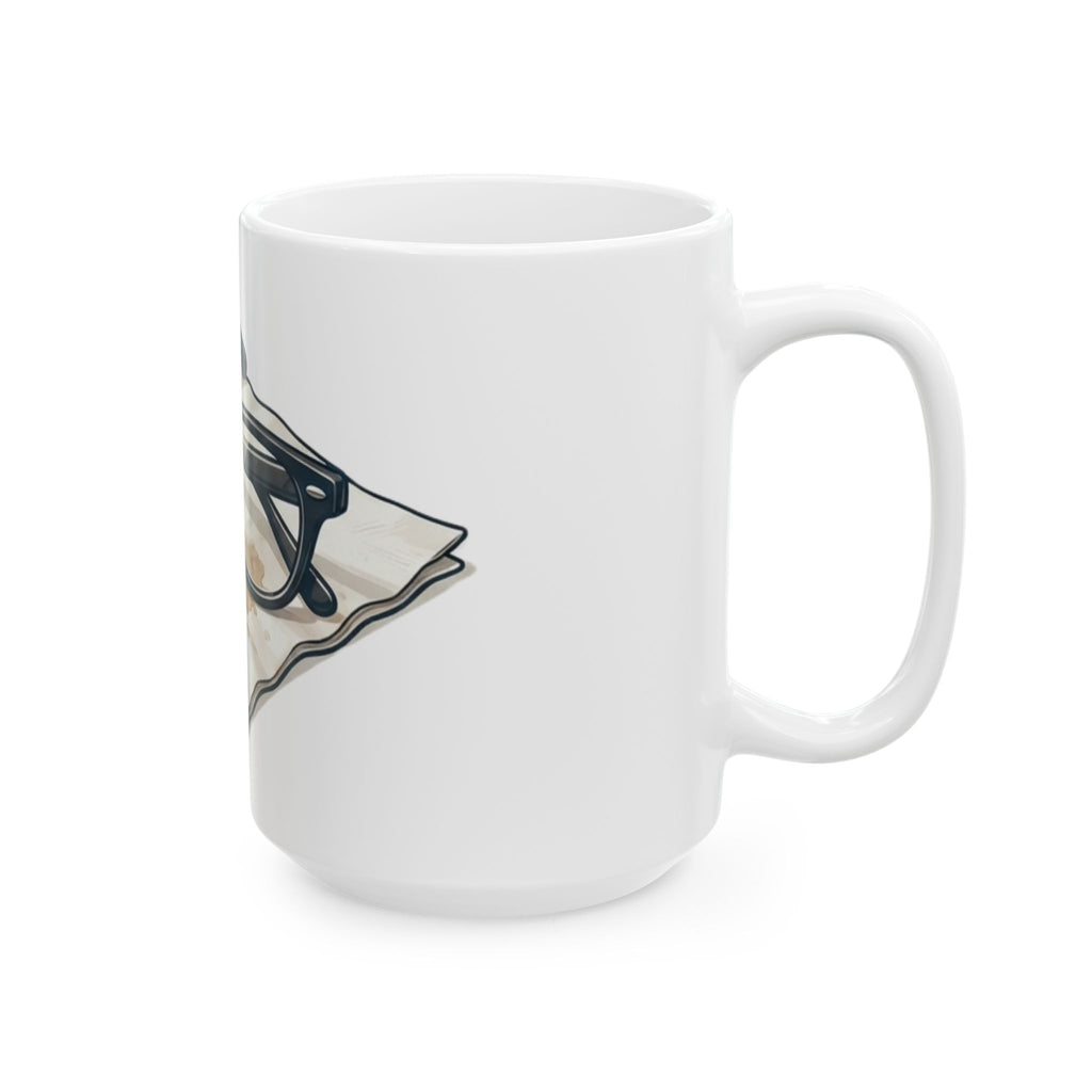 "Alibi Amber Ales" White Ceramic Mug — Graphic
