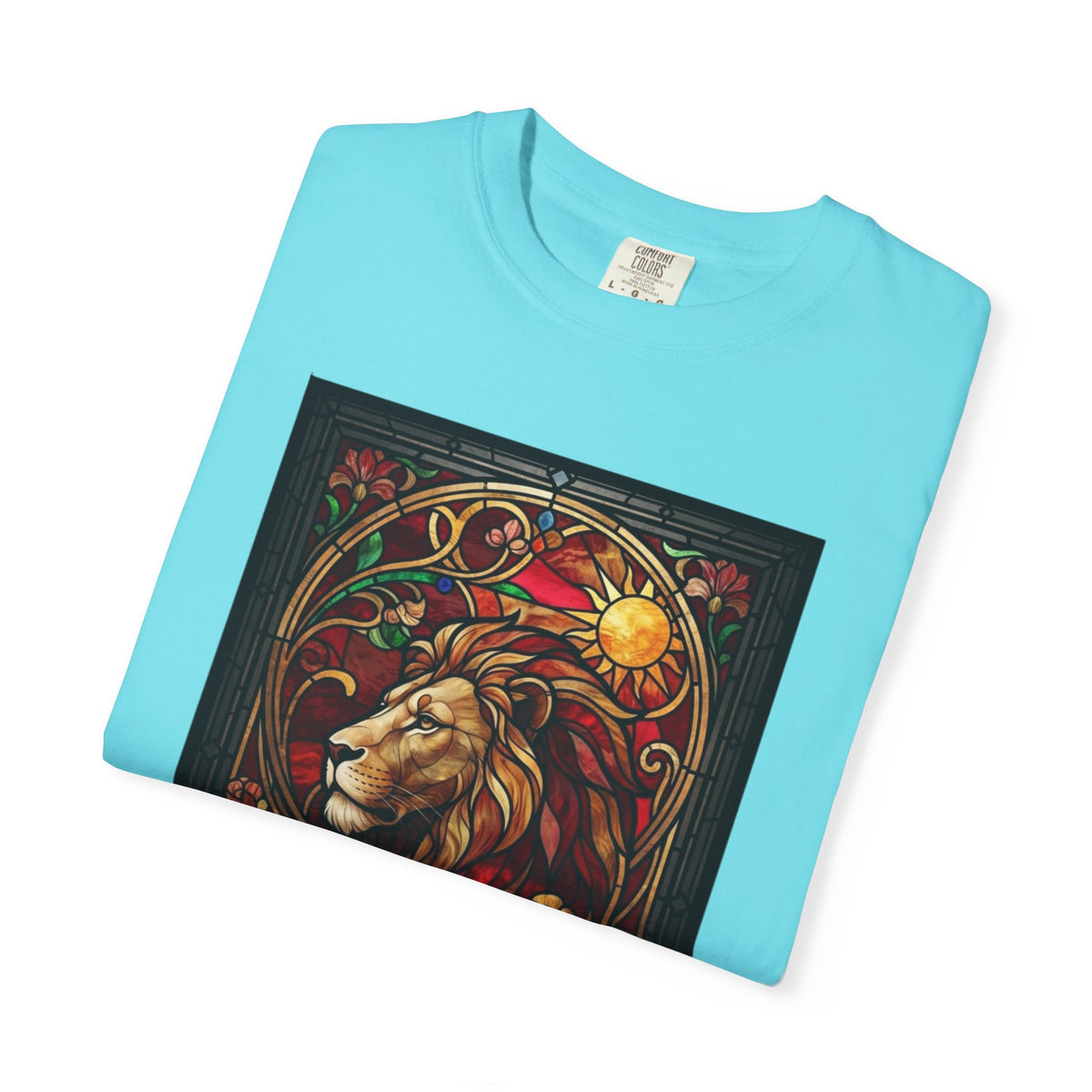 "Stained Glass Sign LEO" Unisex Garment-Dyed Tee