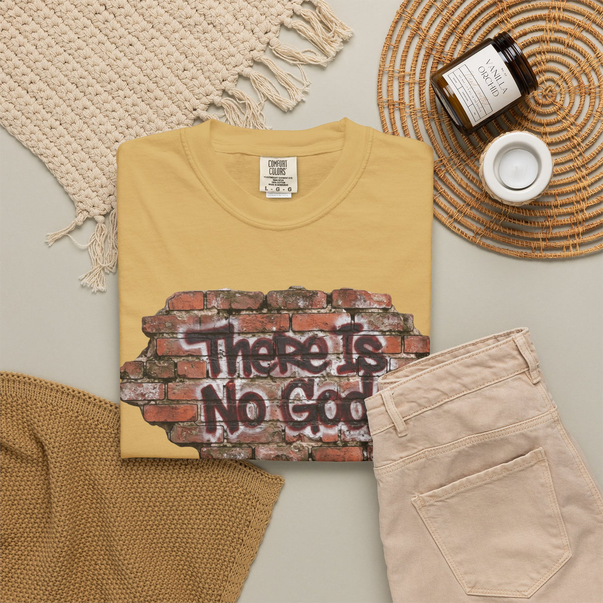 "There is No God" Unisex Garment-Dyed Tee