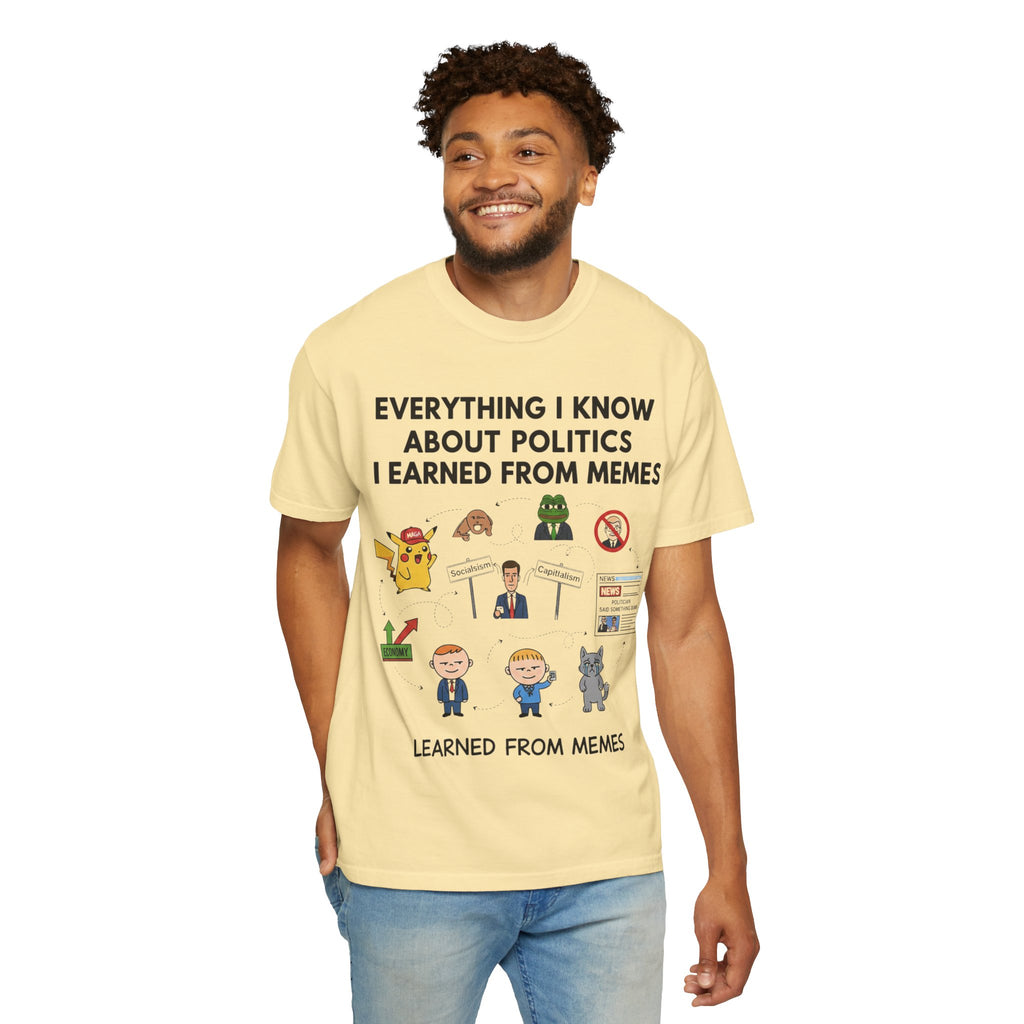 "Advanced Degrees in Memes" Unisex Garment-Dyed T-shirt