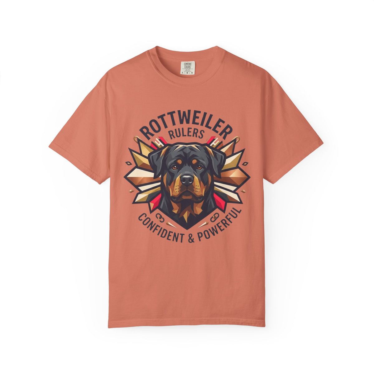 "Rottweiler Rulers Confident Powerful" Unisex Garment-Dyed Tee