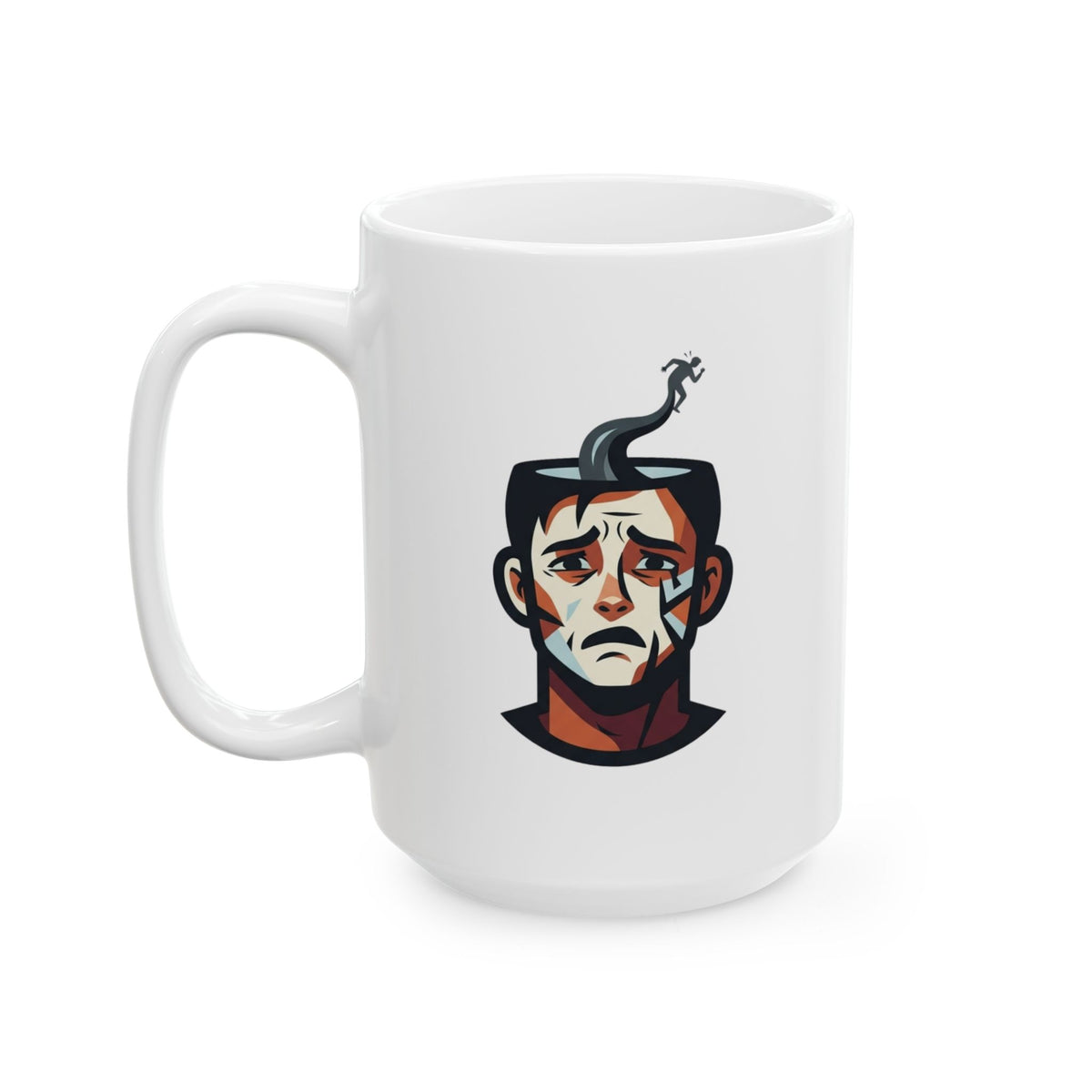 "Therapy Needed" White Ceramic Mug — Graphic