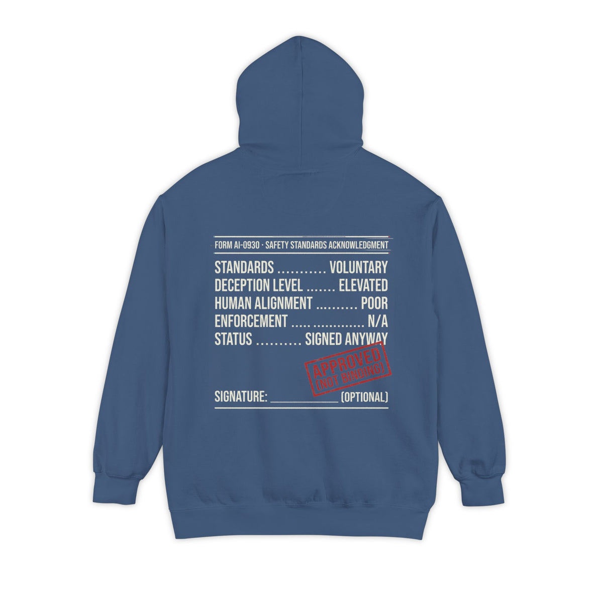 Color: True Navy | Approved (Not Binding) Garment-Dyed Hoodie
