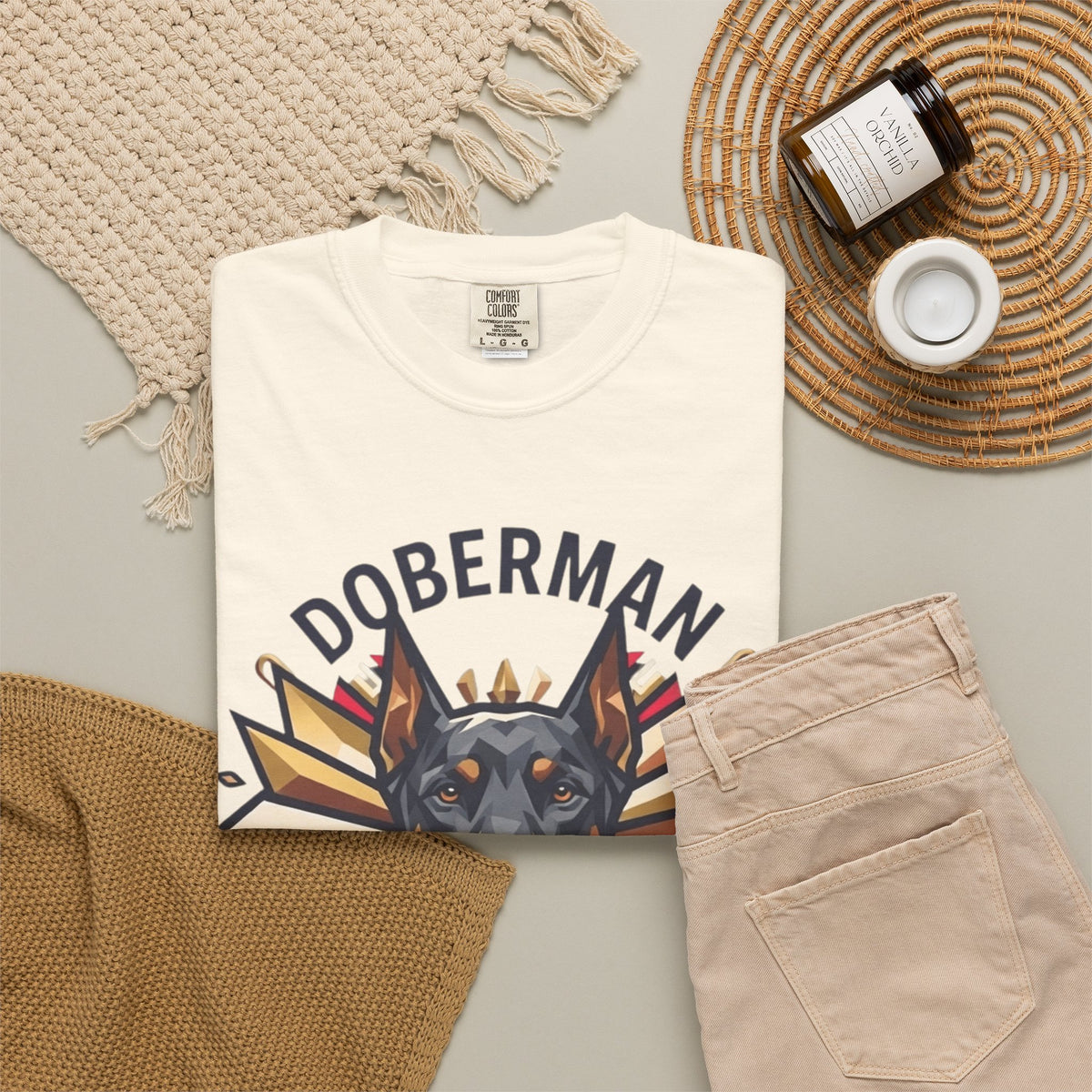 "Doberman Defender" Unisex Garment-Dyed Tee