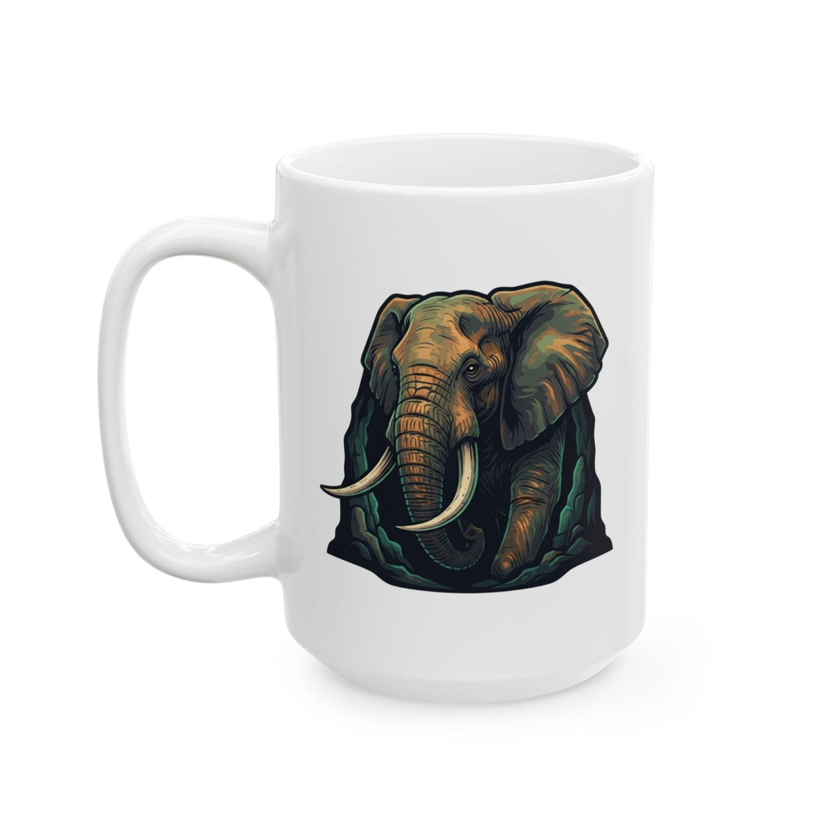 "Grootslang (South African Mythology)" White Ceramic Mug — Graphic