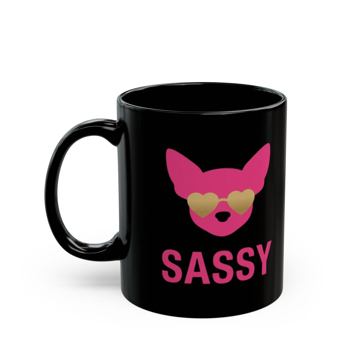"Sassy Since Birth" Black Ceramic Mug — Graphic