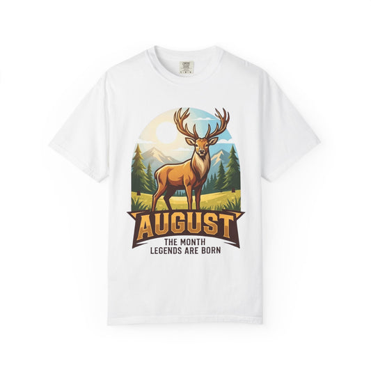 Color: White | August Legend Unisex Garment-Dyed Tee