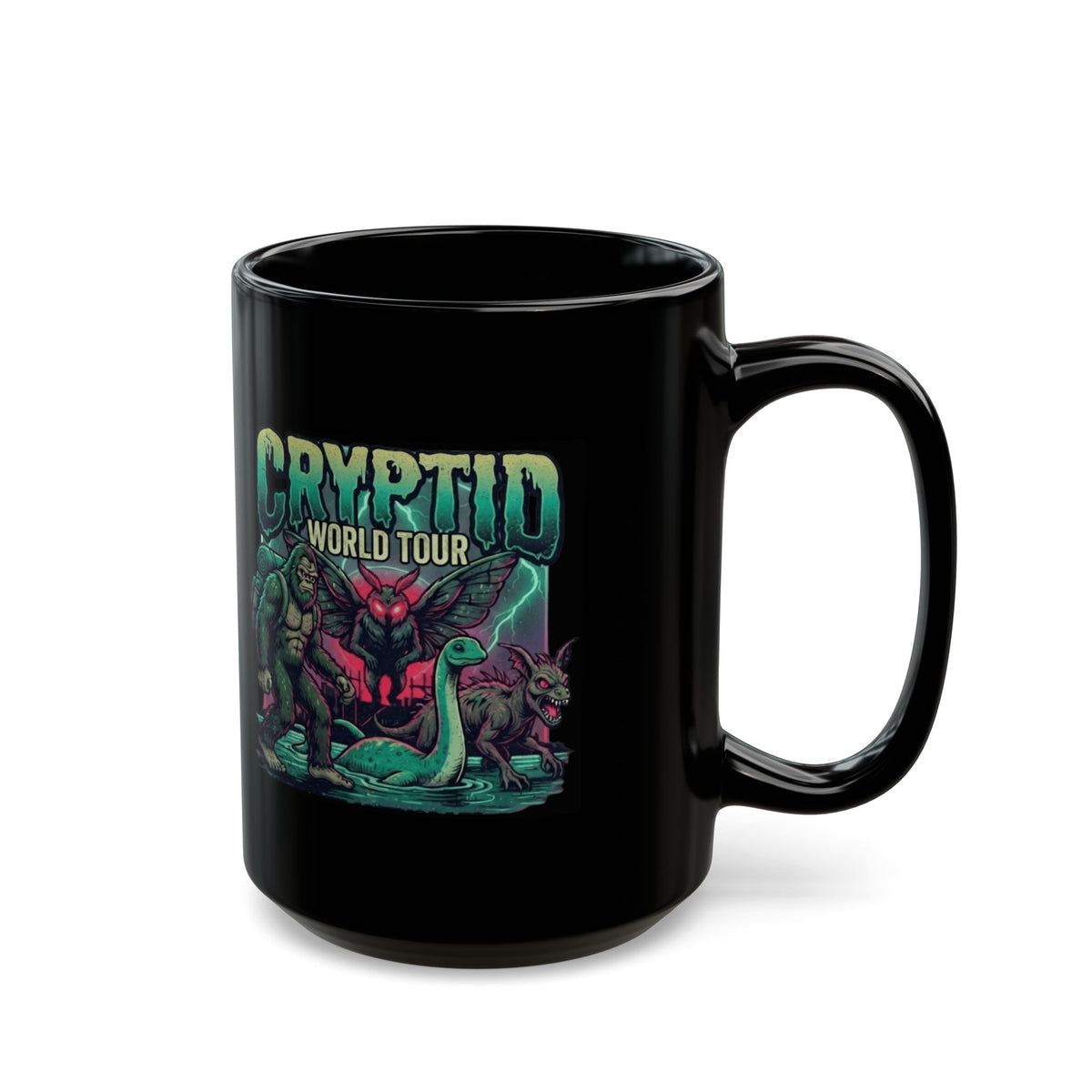 "Puzizia (Global-Cryptid Mashup) Cryptid World Tour" Black Ceramic Mug