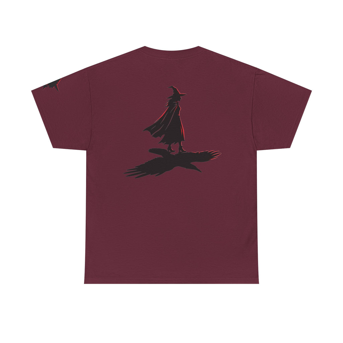 Color: Maroon | Witch With Raven Shadow Premium Graphic Tee