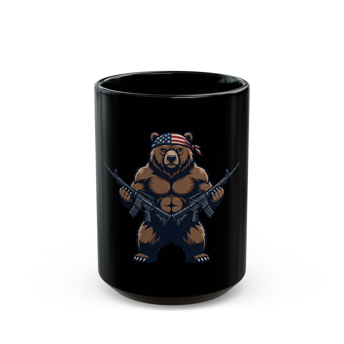 "Right to Arm Bears" Black Ceramic Mug — Graphic