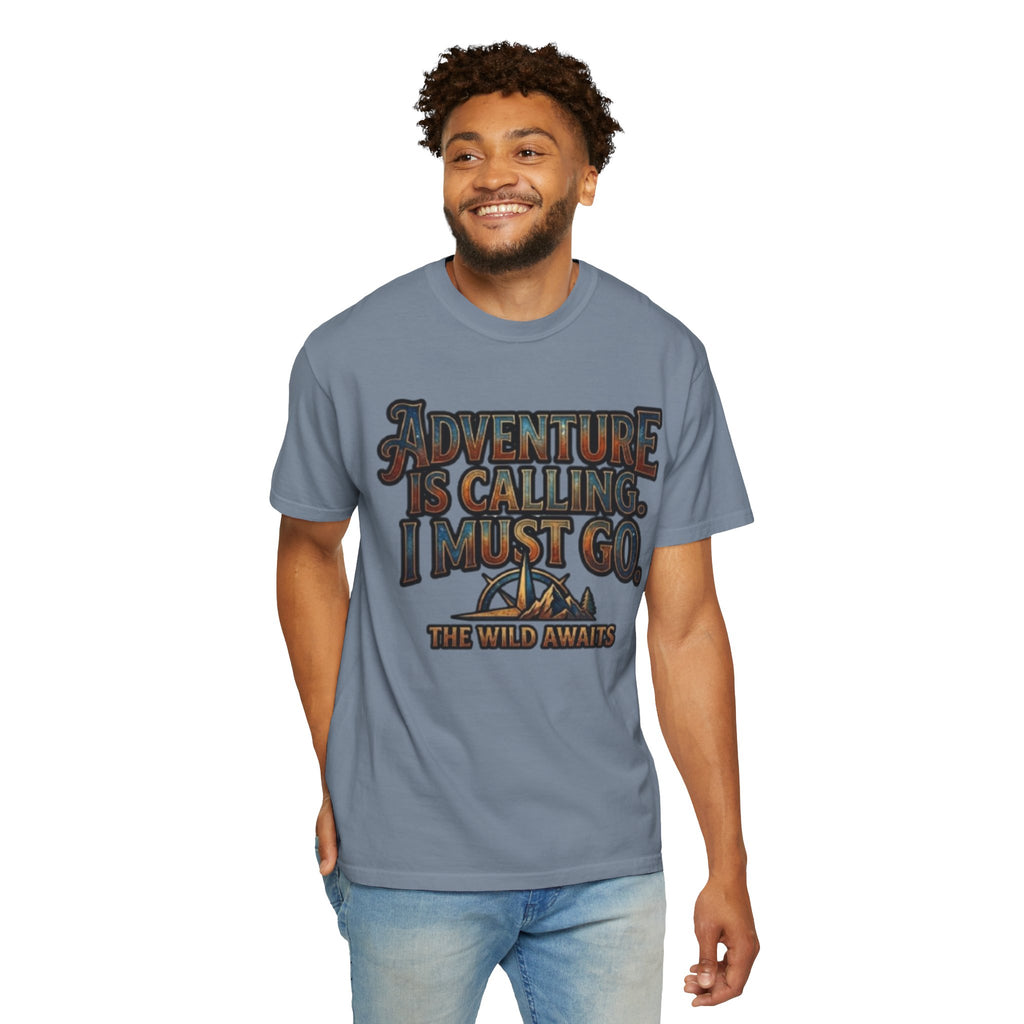 "Adventure is Calling" Unisex Garment-Dyed Tee