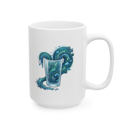 "Glass of Data" White Ceramic Mug