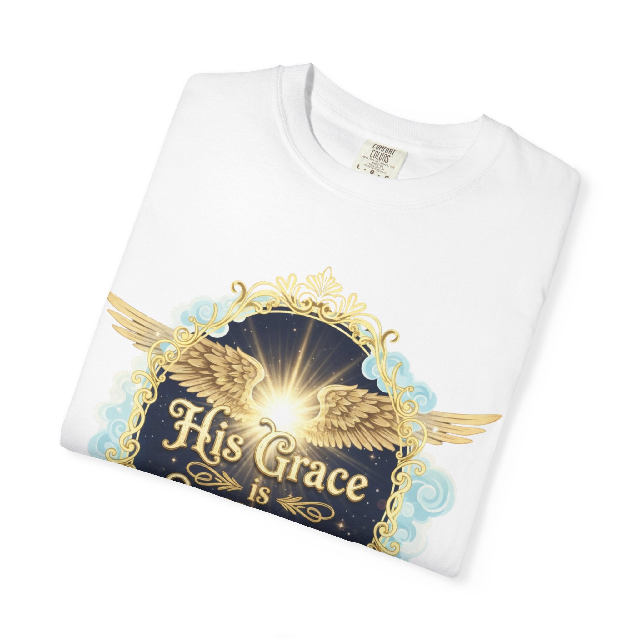 "His Grace is Sufficient" Unisex Garment-Dyed T-shirt
