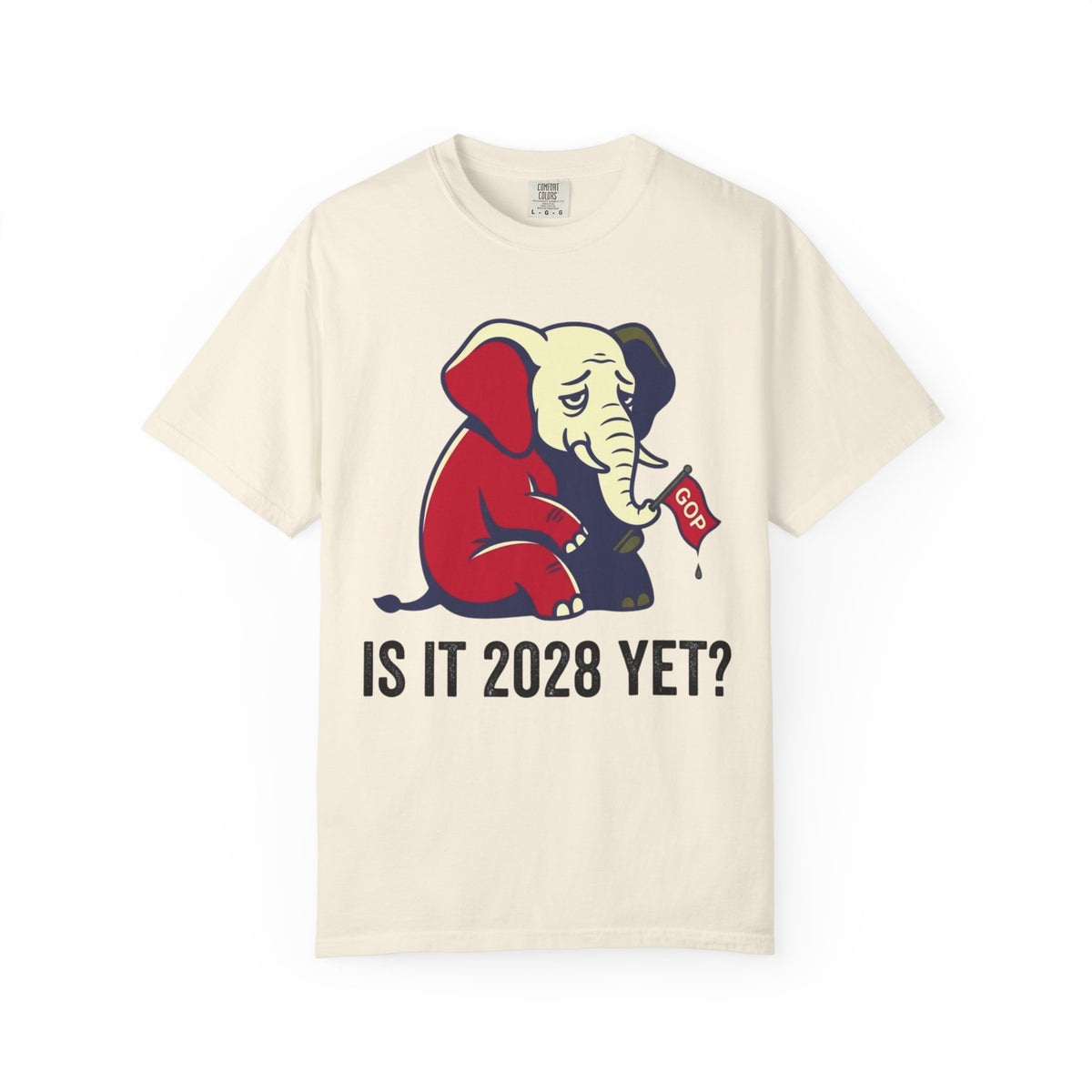 Color: Ivory | Is It 2028 Yet Unisex Garment-Dyed Tee
