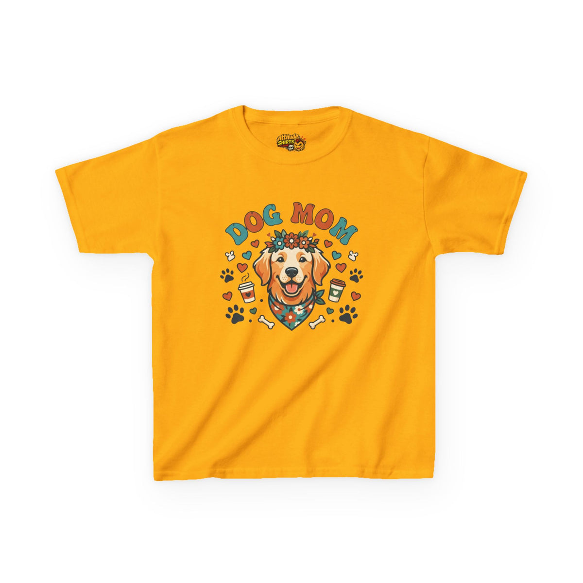 Color: Gold | Dog Mom Kids Tee