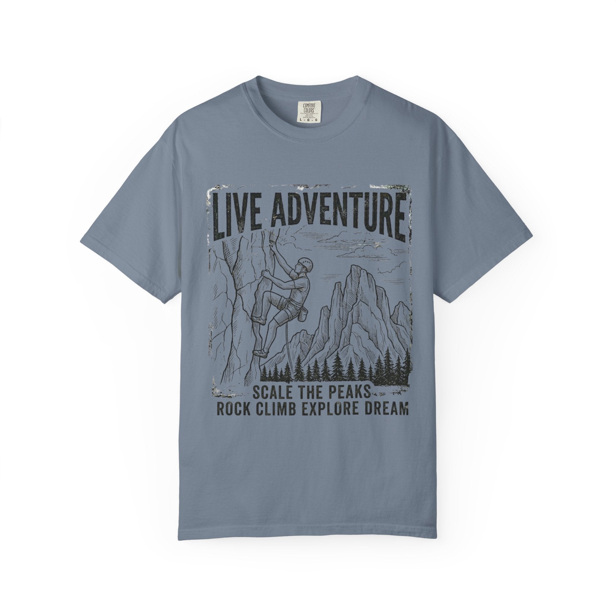 "Live Adventure - Climb" Unisex Garment-Dyed Tee
