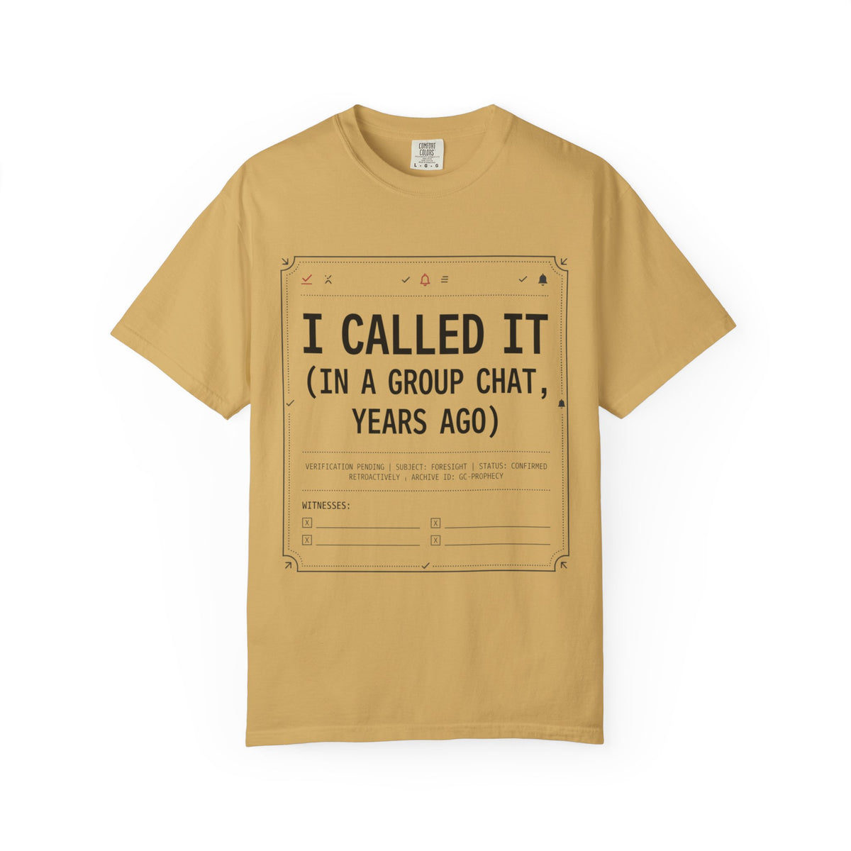 Color: Mustard | Group Chat Unisex Garment-Dyed Tee